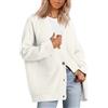 ARTSIM Cardigan oversize in cashmere, con scollo a V, cardigan da donna in cashmere Blacktend, bianco, XL