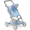 JC Toys - Passeggino pieghevole, per bambole fino a 45 cm, ideale per giocare e passeggiate, blu con decorazione floreale, progettato da Berenguer, +3 anni