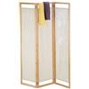 Relaxdays Paravento, 3 Ante, Divisore Interno Pieghevole, Protegge la Privacy, Bambù & Stoffa, 170x120x1,5 cm, naturale