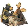 Design Toscano HF665390 Statua Braccio di Ferro Orso e Alce, Multicolore, 15x28x23 cm