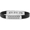 SAVE BRAVE Bracciale da uomo in acciaio inox e pelle Ian con confezione regalo, verstellbar, Acciaio inossidabile, Nessuna pietra preziosa