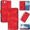 CJXHJY Cover per iPhone 6G/7G/8G/SE 2020 [2X Vetro Temperato], Flip Custodia in PU Pelle con Slot per Schede,Supporto Stand,Chiusura Magnetica-Rosso