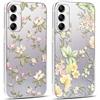 Xylota 2 Pezzi Cover per Samsung Galaxy A54 5G 6,4,Trasparente Custodia con Aesthetic Disegni Fiori Cover,Ultra Sottile Silicone Morbida TPU Bumper Antiurto Protettiva Case per Samsung A54, Floreale3