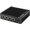 Sharevdi Dispositivo Micro Firewall senza ventola In-tel N3700 Quad Core, Mini PC 4 porte In-tel 2,5 GbE i225 Gigabit NIC Mini Computer Desktop, AES-NI, USB3.0/HDMI/VGA, 8G DDR3 128GB SSD.