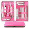 Uliya Set Manicure Kit Pedicure 23 Pezzi Tagliaunghie Grooming Kit (Rosa)