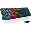 KLIM Chroma Tastiera Italiana per Gaming USB - Nuova Versione - Colori da Videogioco e Retroilluminata - Tastiera da Gioco - Tastiera per Videogame, PC PS4 PS5 Windows, Mac - Nero