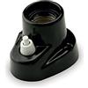 AMARCORDS - Plafoniera in porcellana con pulsante attacco e27 base applique con interruttore portalampade vintage colore NERO