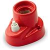 AMARCORDS - Plafoniera in porcellana con pulsante attacco e27 base applique con interruttore portalampade vintage colore ROSSO