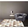 IlGruppone Tappeto Arredo Moderno Sala Cucina Camera Passatoia Antiscivolo in Ciniglia Made in Italy Disegni Piazzati Cotone Misure Grande - Triangoli Fango - 140x200Cm
