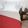 Corredocasa Trapuntino Copriletto Singolo, Made in Italy - Trapuntato Doubleface Mezza Stagione, Coperta Bicolore Primaverile in Morbida Microfibra (Rosso/Panna)