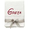 KIDDI-MEDIA Asciugamano con ricamo personalizzato come ad esempio nome/100 x 50 cm, in qualità premium, 500 g/m², 100% spugna di cotone (50 x 100 cm, bianco)