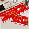 Hoimlm Tappeto da cucina natalizio, antiscivolo, lavabile, per corridoio, soggiorno, bagno, cucina, set decorazione natalizia (43 x 150 cm+43 x 75 cm, Natale D)