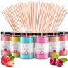 MK Misskandy since 2019 Misskandy, zucchero filato per macchina/lotto da 1,8 kg (6 * 300g) / aromi: fragola, pina colada, marshmallow, mela, cola, lampone + 50 bastoncini di (30 cm)