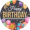 Dekora, Disco di Ostia Commestibile di Happy Birthday, Decorazione per Torte di Compleanno, Tondo 20 CM