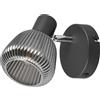 Trio Leuchten Wandspot Tarifa 862800132, Metall Schwarz matt, Glas Chrom bedampft, exkl. 1x E14