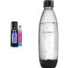 Sodastream Terra Eterra, Nero & Bottiglia 1 Litro Fuse dalla linea elegante lavabile in lavastoviglie compatibile con gasatori DUO, TERRA, SPIRIT, ONE TOUCH, GENESIS, 9x9x28 centimetri