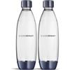 sodastream 2 Bottiglie Fuse Lavabili in Lavastoviglie per Gasatore Duo, Terra, E-Terra, Art, Gaia, Colore Blu Scuro