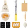 simarro Casa delle Bambole Mobili, 15 Pezzi Miniature Uova Latte Pane Farina Borsa Casa delle Bambole Cucina Baking Set Natale Miniature Deco Miniature Accessori Babbo Natale Segreto