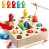 Symiu Giochi Bambini 2 Anni - Giochi Montessori 2 3 Anni Regalo Bambino 2 Anni Maschio Giochi 2 3 Anni Gioco Pesca Pesci Calamita Pesca Pesciolini Gioco Magnetico con Pesci & Vermi Giochi in Legno Educativi