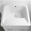 Jo-Bagno.it Mobile LAVATOIO Ceramica 60 x 60 x H 88 ATHENA Design Bianco Incluso di PILETTA in Acciaio E SIFONE Pilozza Profonda 33 cm con strizzatoio (Foro DX)