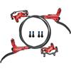 NYK Zoom - Set di freni a disco idraulici anteriori e posteriori, 800 mm e 1.400 mm, con 4 pistoni, per mountain bike e BMX, HB-876 (Rosso)