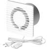 Miratic Aspiratore Bagno 125 mm Estrattore Aria Ventilatore Bagno Aspiratore Aria Estrattore Aria Silenzioso Aspiratore da Bagno Montaggio su Parete Colore Bianco (con interruttore)