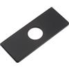 QUARKZMAN 6 Pollici Copertura Foro Rubinetto Lavandino, Piastra Deck Quadrata in Acciaio Inossidabile Rubinetto Lavandino Piastra per 1 o 3 Fori Cucina Bagno Lavandino, Nero