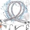 Brateuanoii 2 Pezzi Tubo Flessibile Acciaio Inossidabile Intrecciato, Per Miscelatori 60cm, G3/8 x M10, Con Nastro PTFE, Per Lavandino Cucina Bagno