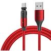 YSJJZRL Cavo USB Tipo C Rotazione 180°3A Ricarica rapida, YSJJZRL Cavo di ricarica in nylon intrecciato da 2M da USB-C a USB-A per Samsung Galaxy S10 S9 S8 Plus, Nota 9 8, LG G6 G7 V30 V40 (Rosso)