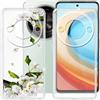 BUNALFaa Custodia per ZTE Blade A75 5G (6.60), 2 Transparent Cover Antiurto AntiGraffio Ultra Sottile Silicone Case Protettiva in Morbido per ZTE Blade A75 5G - Transparent+Fiori di Pera