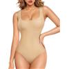 Junlan Body Contenitivo Modellante Donna Shapewear Bodysuit Pancia Piatta Guaina Contenitiva Intimo Snellente Shaper (Beige,2XL)