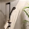 Hansa Aurelia set doccia con asta saliscendi e mensola, 3 tipi di getto, 4715013033, Aurelia nero opaco [Rubinetteria Bagno > Set Doccia]