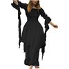 Generic Abiti Medievali Donna Abito Halloween Donna Curvy Vestito Gotico Halloween Costume Donna Carnevale Sexy Costume Cheerleader Halloween Halloween Cheerleader Vestiti Carnevale Donna