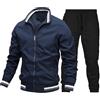 Generico Tuta da uomo primaverile e autunnale, set da 2 pezzi, giacca patchwork + pantaloni da jogging