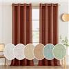 MIULEE Lino Tende Finestre con Occhielli Tenda a Pannello Traslucido Tende Moderne a Vela Trasparente Adatte per Porte Balcone Soggiorno Camera da Letto 2 Pezzo Set Rosso Mattone 140x215 cm