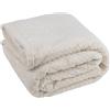 Trail maker Coperta testurizzata in maglia a nido d'ape, morbida, per divano, letto singolo, per bambini e adulti, 127 x 152 cm, in pile con motivo a foglie, 250 g/m² (bianco crema)