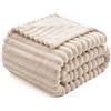 MIULEE Coperta Pile Matrimoniale Plaid per Divano in Velluto Coperta Singolo e Matrimoniale Letto Coperta Pile Morbida Decorazioni Casa Poltrona Tinta Unita Elegante 125x150 CM Cachi Chiaro