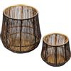Gadgy Portacandele Nero Oro - Set di 2 grandi portacandele per candele - Portacandele nero - Lanterna Decorativa per Soggiorno - Decorazione Candele in Metallo - Lanterna Nera - 10x9cm e 16x15,5cm