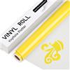 IModeur Vinilo adesivo Giallo, 30,5 cm x 244 cm pellicola adesiva Giallo lucido, vinile Giallo per Cricut, Silhouette Cameo, La maggior parte delle macchine da taglio