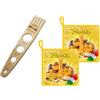 generico set 2 Presine Cotone + Dosa Spaghetti in Legno Massello Made in Italy Cucina Fornelli