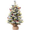 ChaneeHann Mini Albero di Natale 55cm,Albero di Natale Artificiali,Albero di Natale Piccolo,Albero di Natale da Tavolo Artificiale con luci a LED e Decorazioni,per Natale Decorazioni Tavola