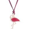 NILUXE DESIGN-Ciondolo lungo da donna a forma di fenicottero rosso - Collana dorata grande con catena regolabile bicolore - Stile hippie bohemien - Talismano portafortuna (Rosso)