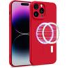 MyGadget Cover [ MagSafe ] per Apple iPhone 14 Pro Max - Custodia in Silicone Morbido a Doppio Strato - Case con Protezione Fotocamera & Fodera Interna - Rosso