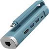 Elexlinco Hub USB C, Elexlinco 5-in-1 USB-C Hub Adattatore, 5Gbp Dual Porta USB-A Trasmissione, 100W PD Porta, 4K HDMI Porta, 1000Mbps RJ45 Ethernet Porta, Compatibile con MacBook, iPad, PC (Baby Blue)