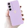 Vauki Cover per Samsung Galaxy A35 6.6, Ultra Sottile Silicone Morbido Carino Cuore Disegni Custodia per Samsung A35 Antiurto Protezione Fotocamera Case per Ragazze Ragazzo Donna, Viola