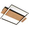 BRILONER - Lampada da soffitto a LED con decoro in legno, luce bianca calda, 14W, 1400 lm, plafoniera, lampada, lampada da soggiorno, 34x26x6 cm, legno nero