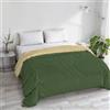 Italian Bed Linen BASIC Trapunta invernale, tinta unita, verde scuro/panna, MATRIMONIALE 250 x 245 cm