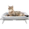 GUUSII HOME Amaca Per Gatti Lettino Gatto Elevato Cuccia Rialzata per Gatti e Cani di Piccola Taglia Animali Pavimento Amaca Gatto Sdraio per Interni Esterni Divanetto Patti 64X40X19cm(Grigio)