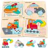 Beberolen Puzzle Legno per Bambini, Giocattoli Educativi Risveglio Montessori, Puzzle Veicolo 3D con Cornice, Regalo Compleanno Pasqua Halloween Natale Ragazzi Ragazze 1 2 3+ Anni