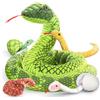 MorisMos Peluche Serpente Gigante XXL Lungo 300cm con Bambini nella pancia, XXL Grande Snake Animali di Peluche Giganti Enorme, Regalo Natale per Bambini Ragazzi Decorazioni Compleanno